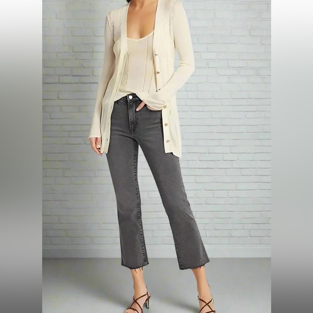 L'Agence Lightweight Ivory 'Millie' Cardigan